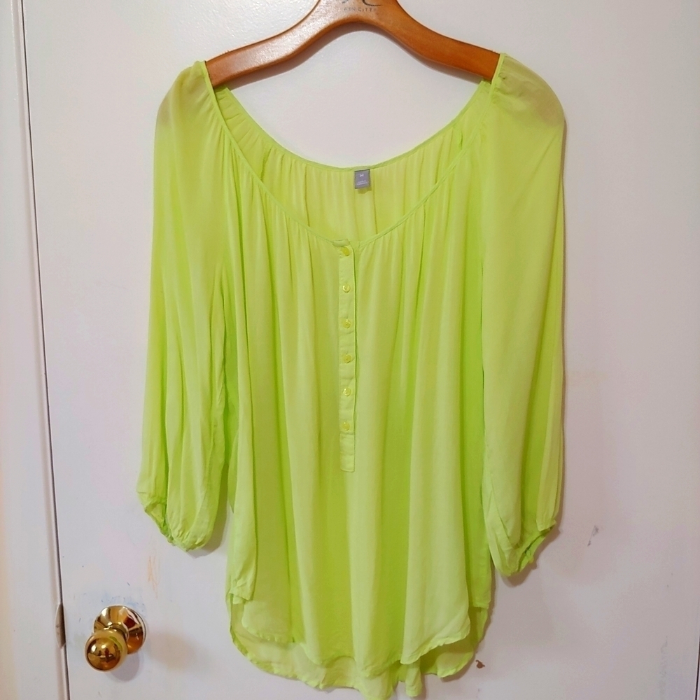 Light green flowy blouse